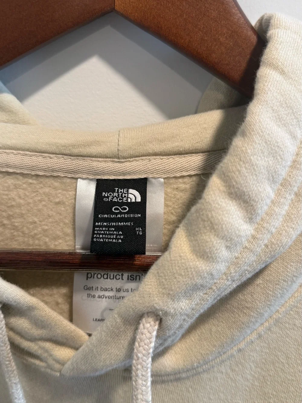 The North Face Men's Cream Logo Pullover Hoodie with Multicolor Logo
